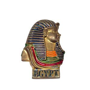 Metal King Tut Egypt Souvenir Fridge Magnet Pharoah 3"
